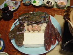 生れて初めて食べた珍しい魚の鍋で暖まりました